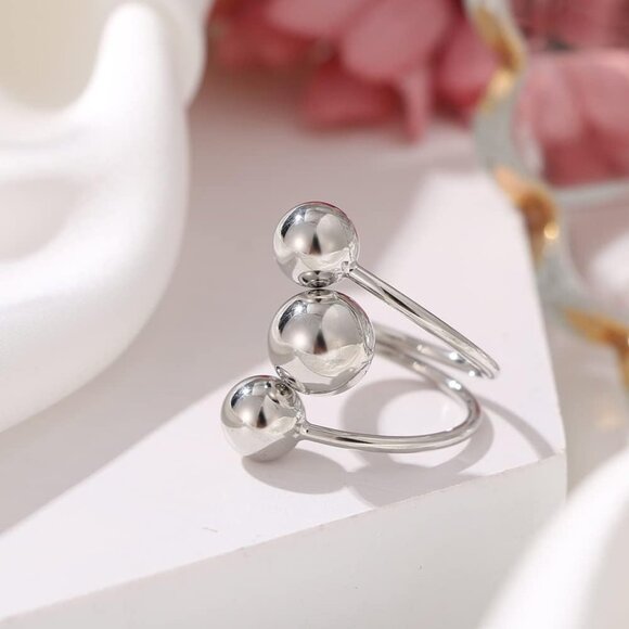 Chunky Gold & Silver Rings for Women - Bold, Thick, Open Dome Statement Rings - Picture 4 of 8